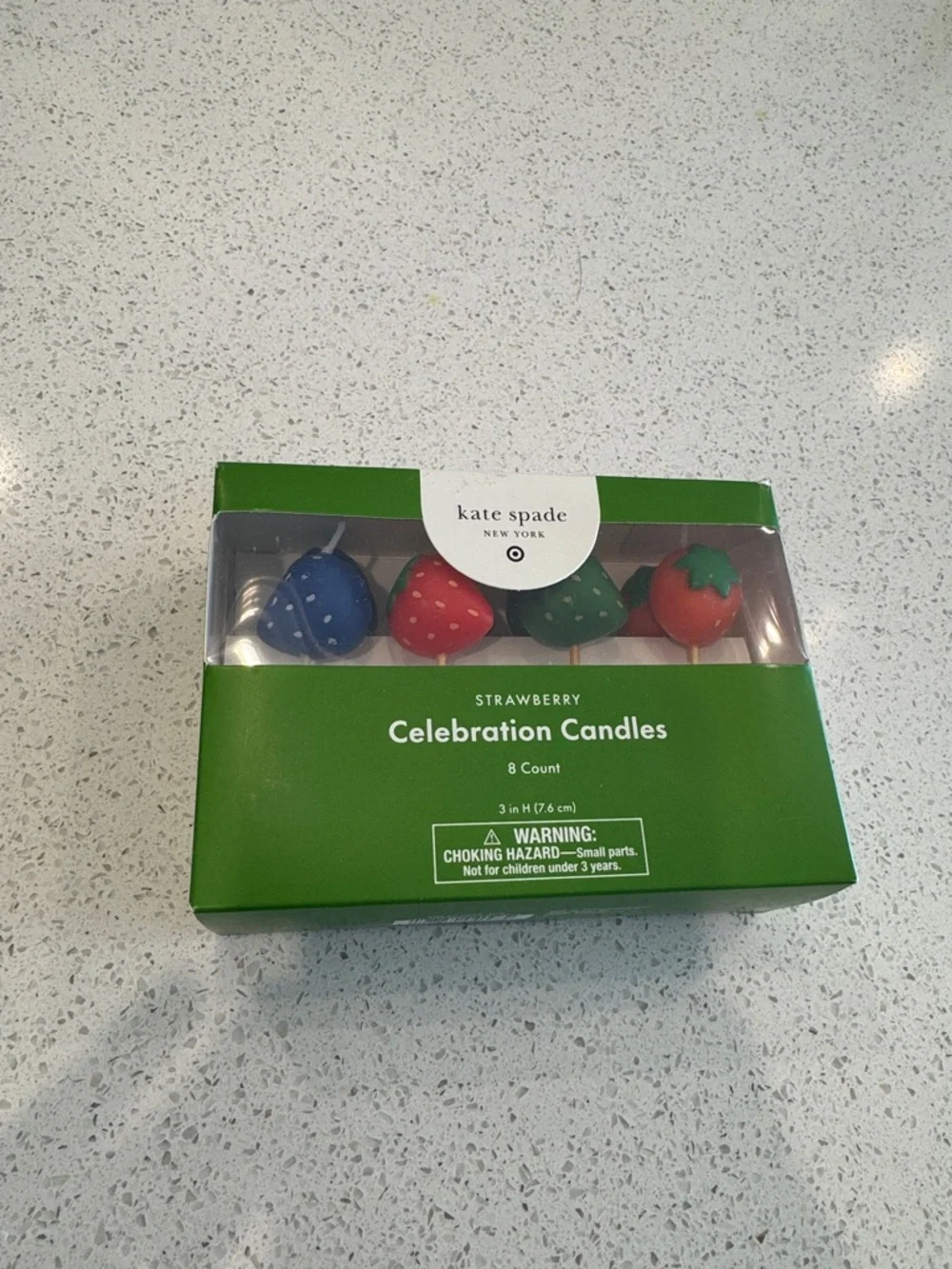 Kate Spade Strawberry Celebration Candles - Red, Blue, Green